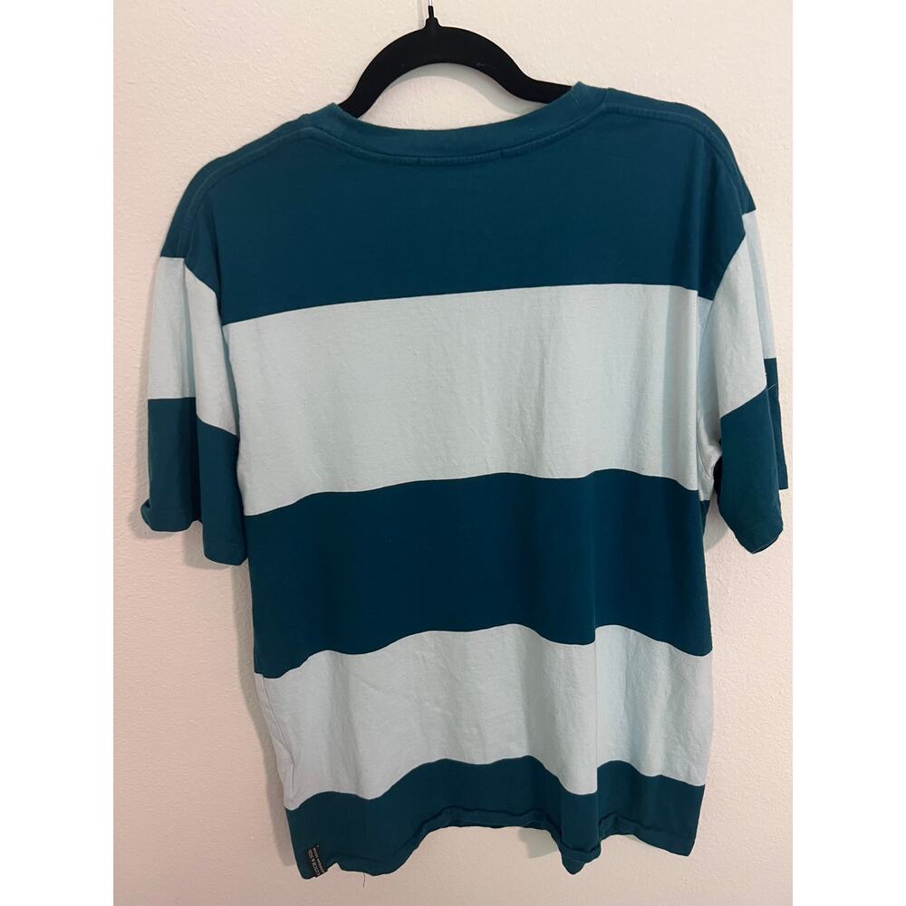 Scotch & Soda T-Shirt Size Medium Blue Striped Cotton Casual Tee